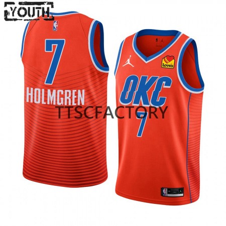 Maglia NBA Oklahoma City Thunder Chet Holmgren 7 Nike 2022-23 Statement Edition Arancia Swingman - Bambino